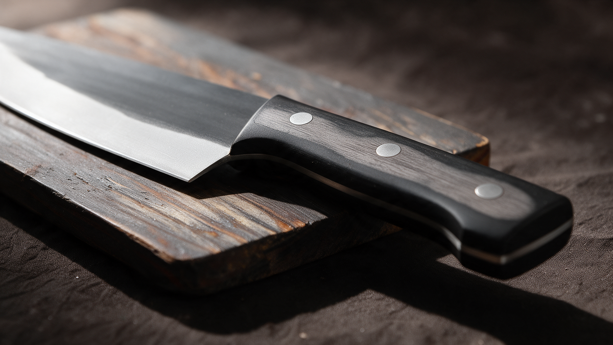Couperet de Cuisine 18 cm – Manche Bois Noir