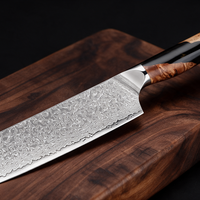 Couteau Nakiri Japonais Damas VG10 67 Couches 18 cm – Manche Résine Noire & Bois Stabilisé