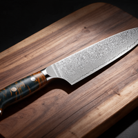 Couteau de Chef Japonais Acier Damas 67 Couches 20 cm – Manche Bois Stabilisé Ergonomique