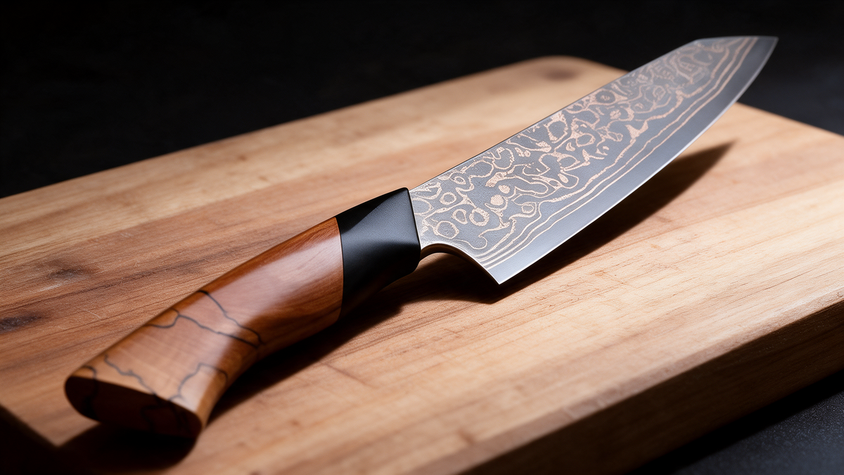Couteau Kiritsuke Japonais Acier Damas 67 Couches 20 cm – Manche Bois Massif & G10 Noir