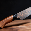 Couteau Kiritsuke Japonais Acier Damas 67 Couches 20 cm – Manche Bois Massif & G10 Noir