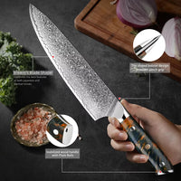 Couteau de chef damas 20,3 cm – bois stabilisé